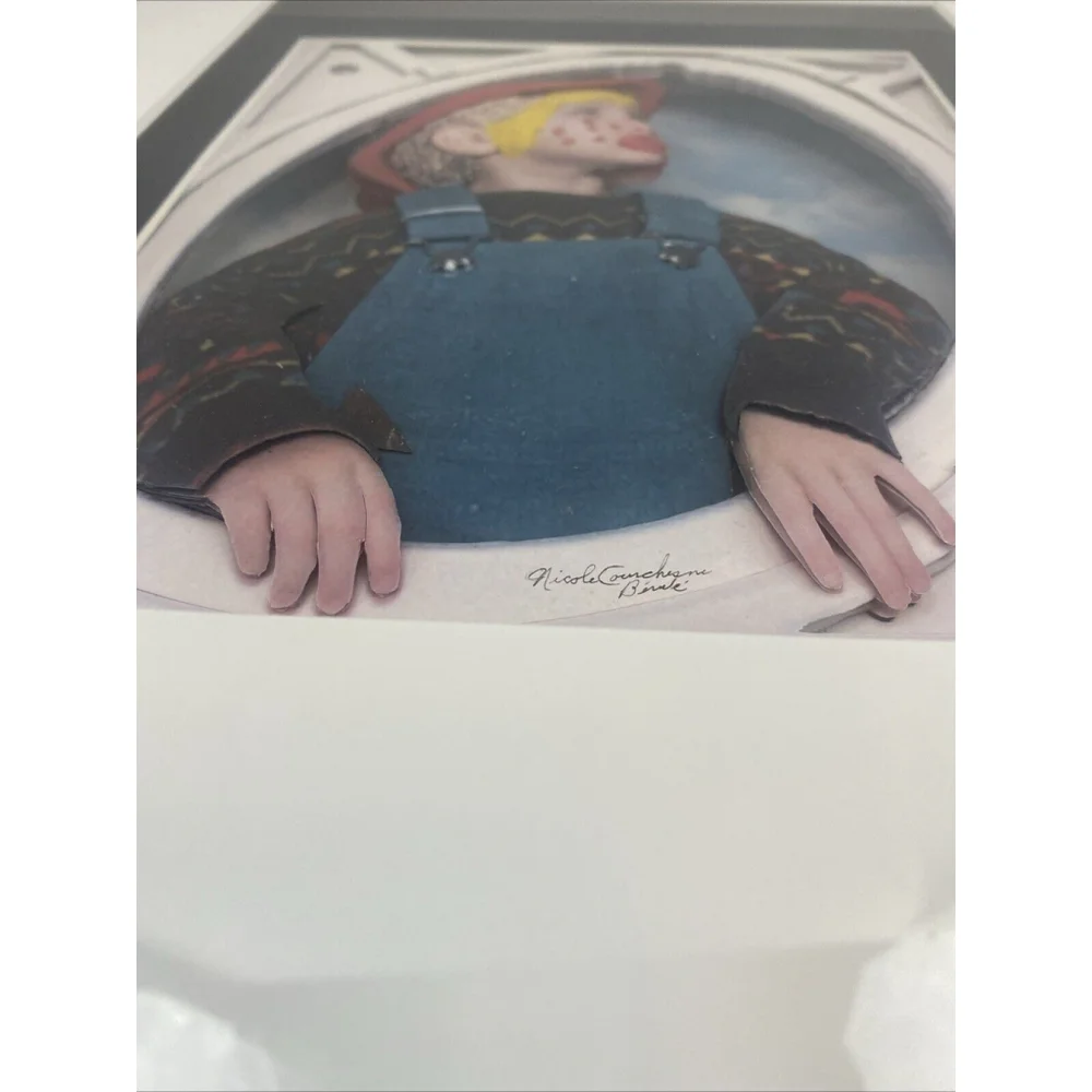 3D Paper Art Sculpture Picture Child With Clown Makeup 2003 Realistic Signed - Picture 4 of 15